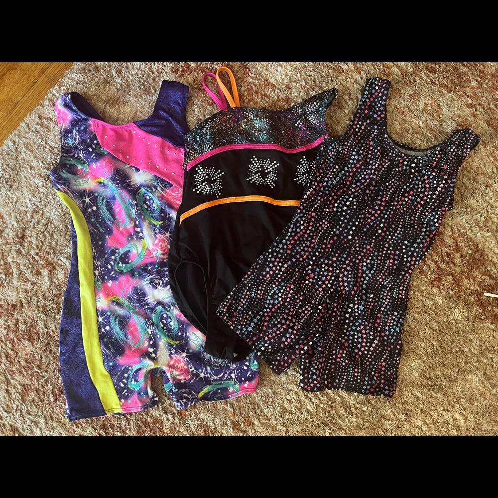 3 Dance/Gymnastics Leotards Size 7/8